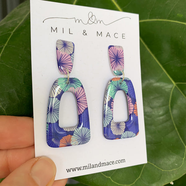 Spring Blues Yupo Dangle Earrings