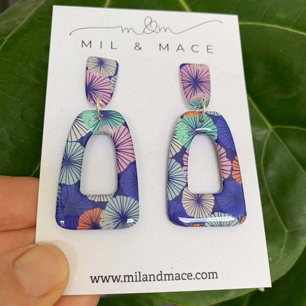Spring Blues Yupo Dangle Earrings