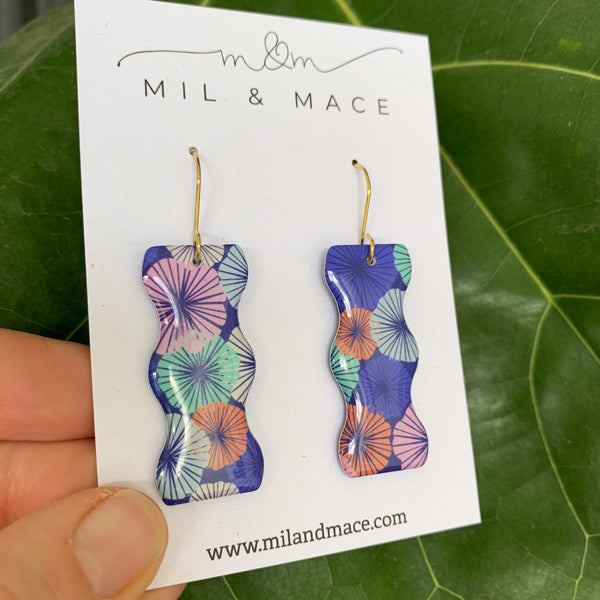 Spring Blues Yupo Dangle Earrings