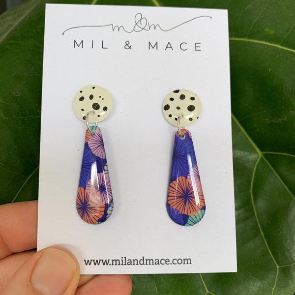 Spring Blues Yupo Dangle Earrings