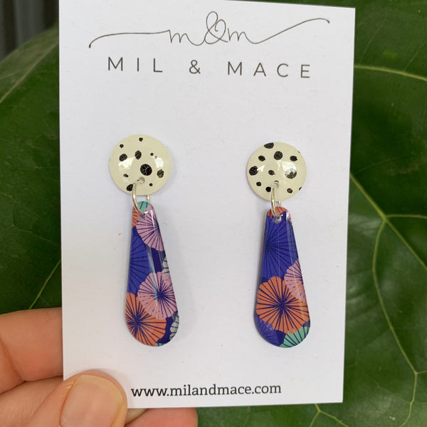 Spring Blues Yupo Dangle Earrings