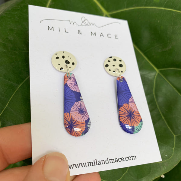 Spring Blues Yupo Dangle Earrings
