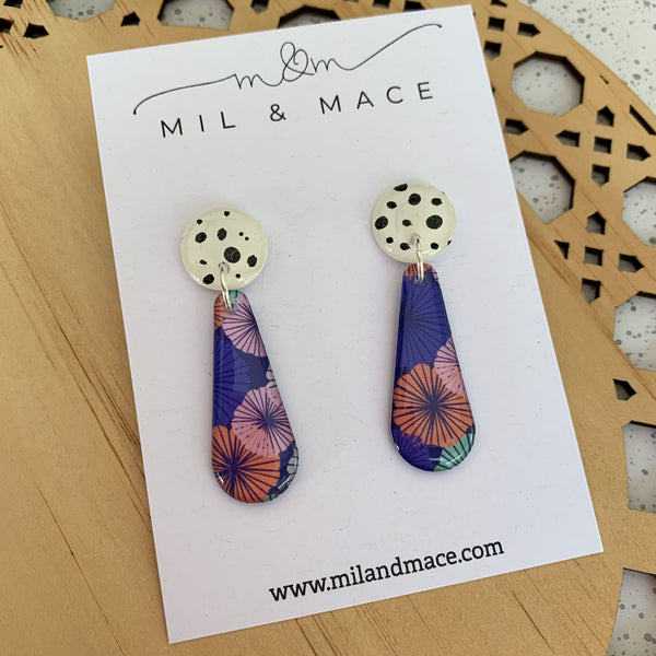 Spring Blues Yupo Dangle Earrings