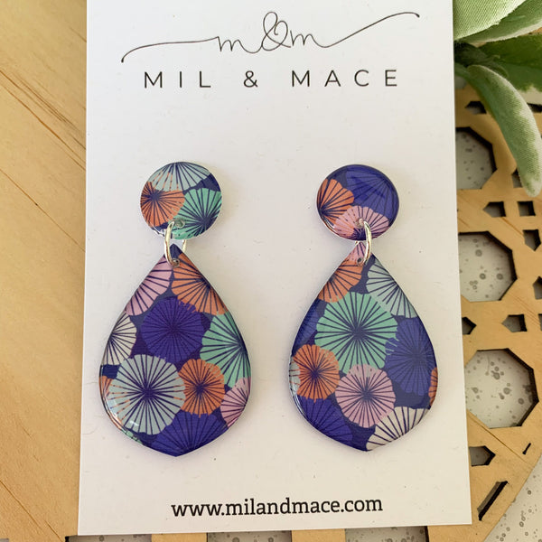 Spring Blues Yupo Dangle Earrings