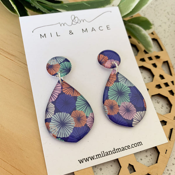 Spring Blues Yupo Dangle Earrings