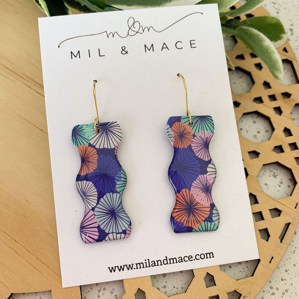 Spring Blues Yupo Dangle Earrings