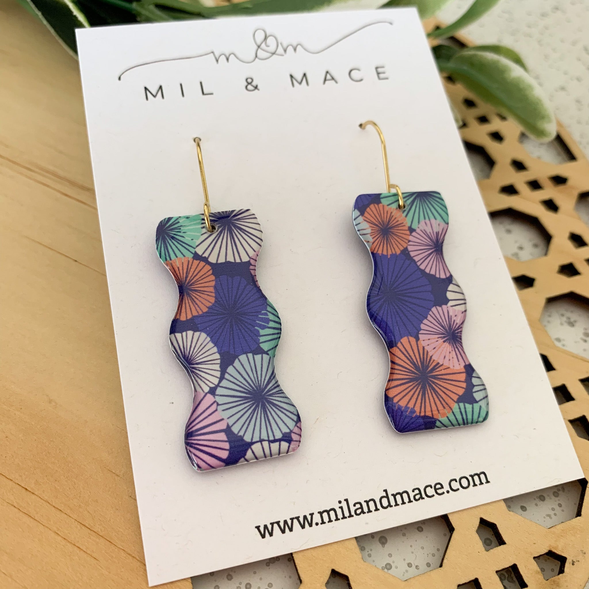 Spring Blues Yupo Dangle Earrings