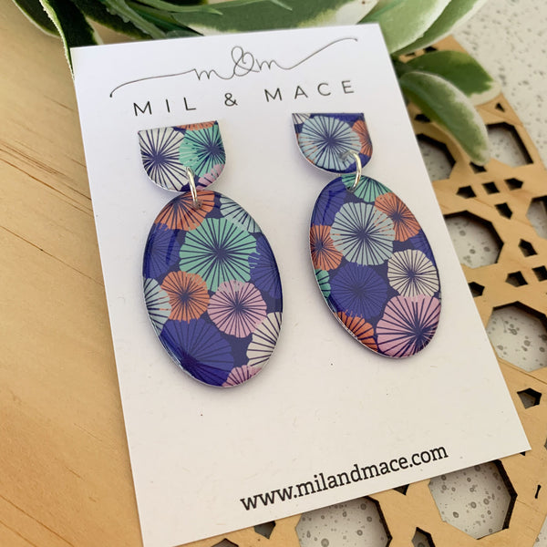Spring Blues Yupo Dangle Earrings