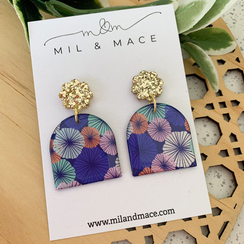 Spring Blues Yupo Dangle Earrings