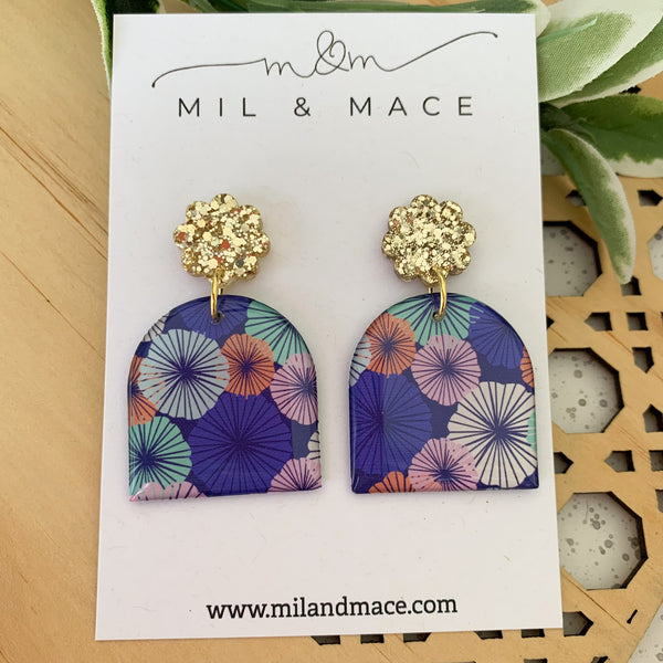 Spring Blues Yupo Dangle Earrings