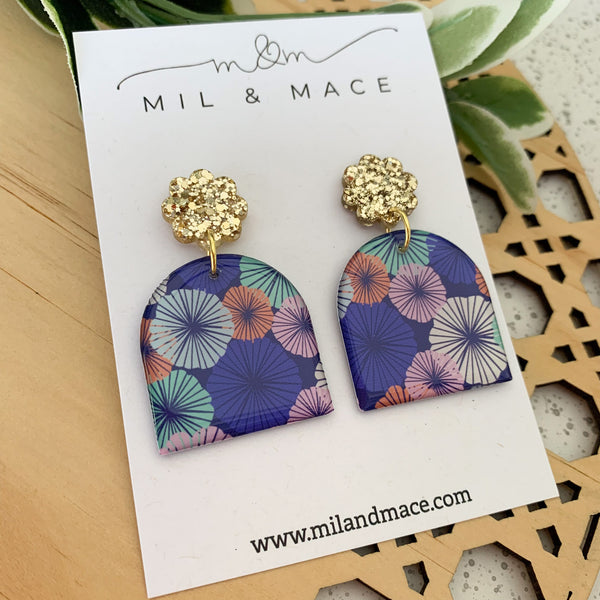 Spring Blues Yupo Dangle Earrings