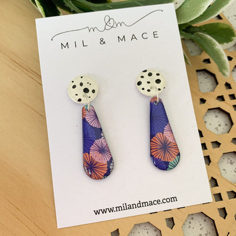 Spring Blues Yupo Dangle Earrings
