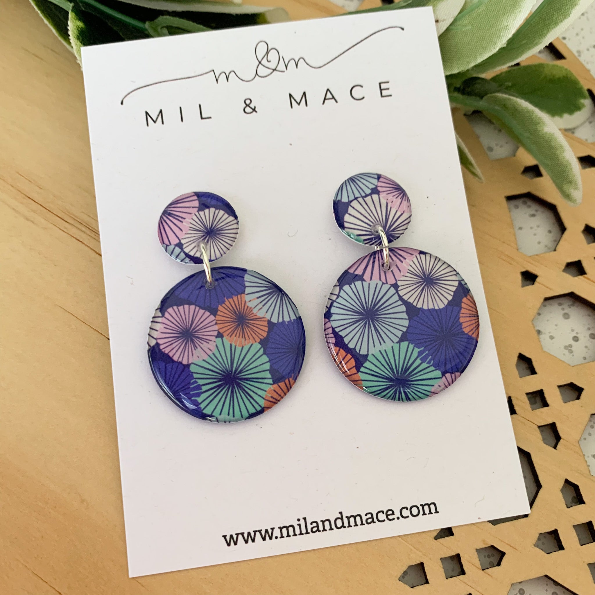 Spring Blues Yupo Dangle Earrings