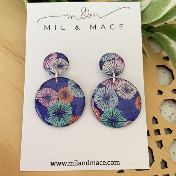 Spring Blues Yupo Dangle Earrings