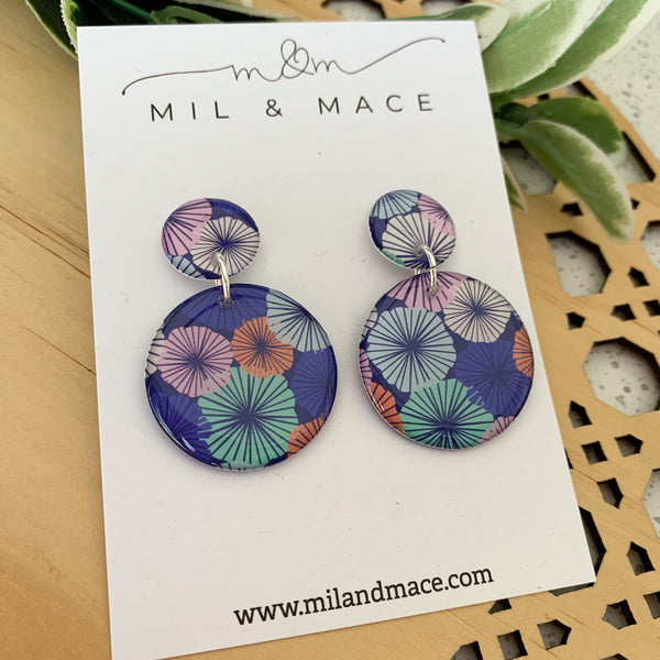 Spring Blues Yupo Dangle Earrings