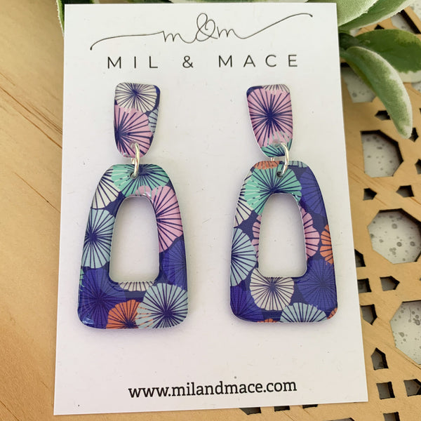 Spring Blues Yupo Dangle Earrings