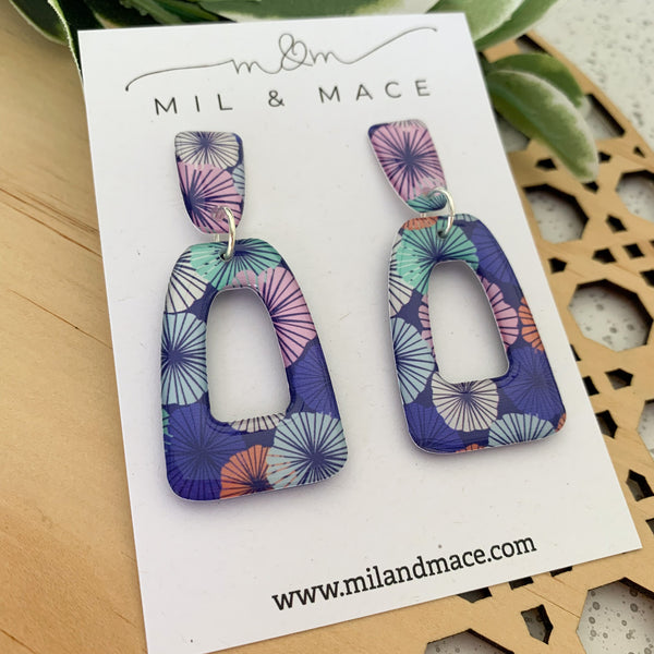 Spring Blues Yupo Dangle Earrings