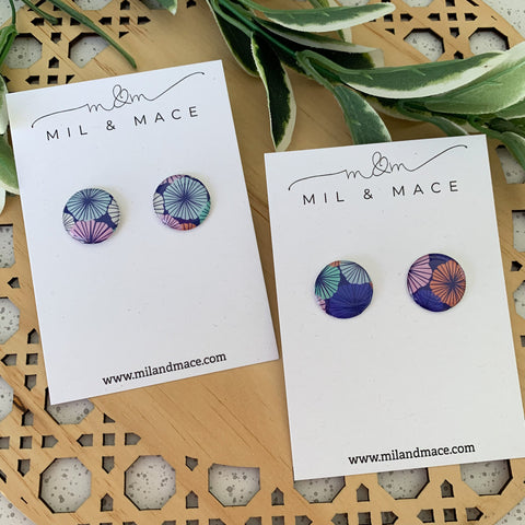 Spring Blues Yupo Stud Earrings