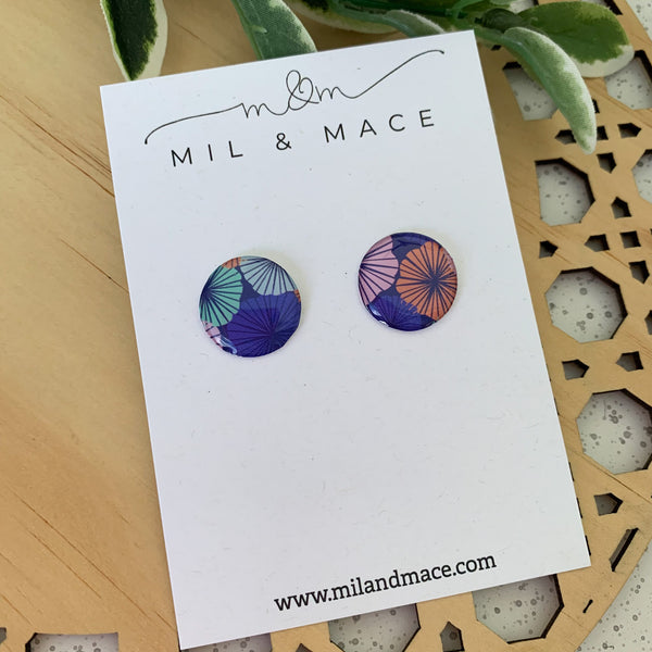 Spring Blues Yupo Stud Earrings