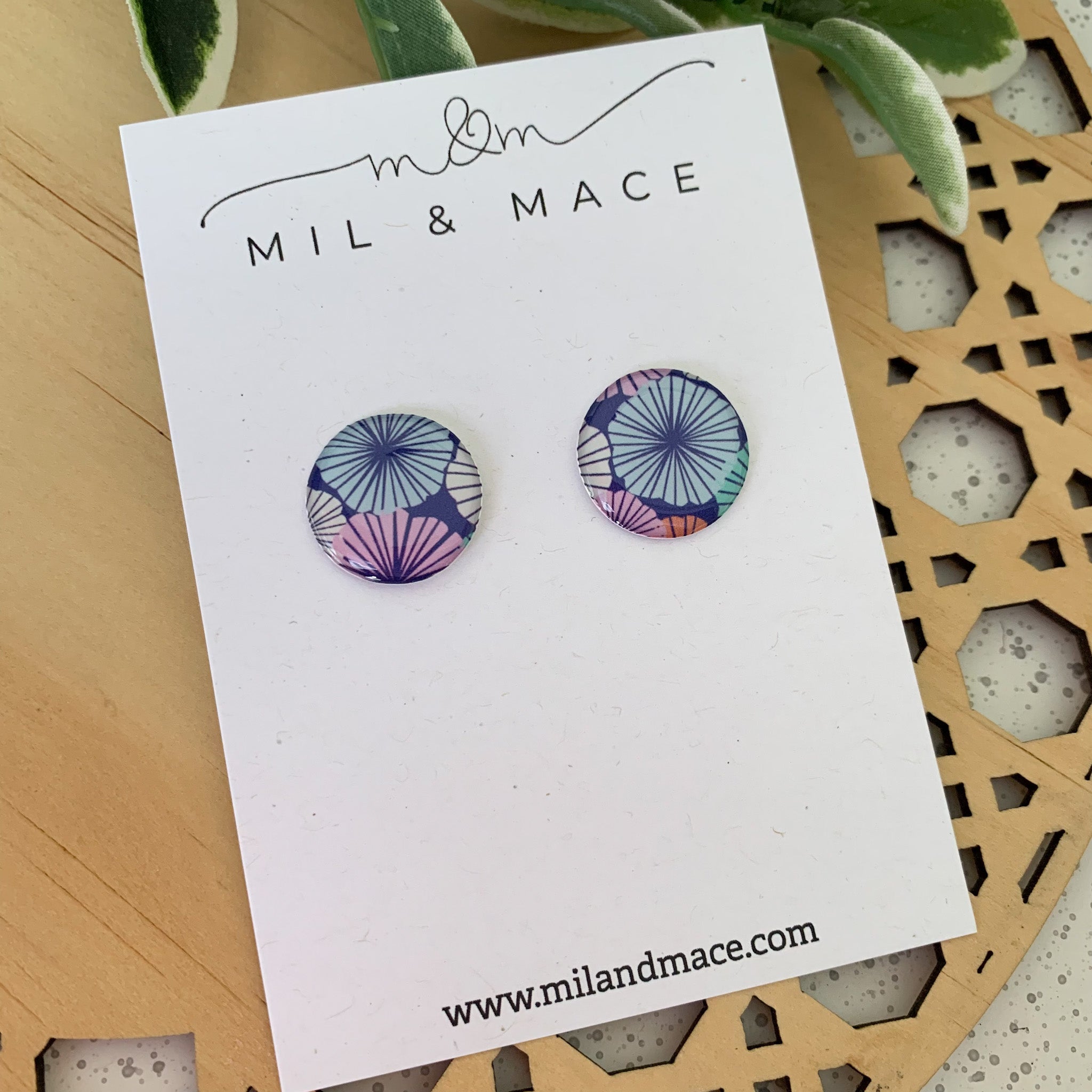 Spring Blues Yupo Stud Earrings