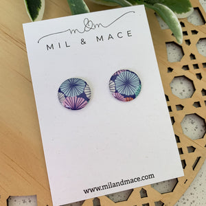 Spring Blues Yupo Stud Earrings
