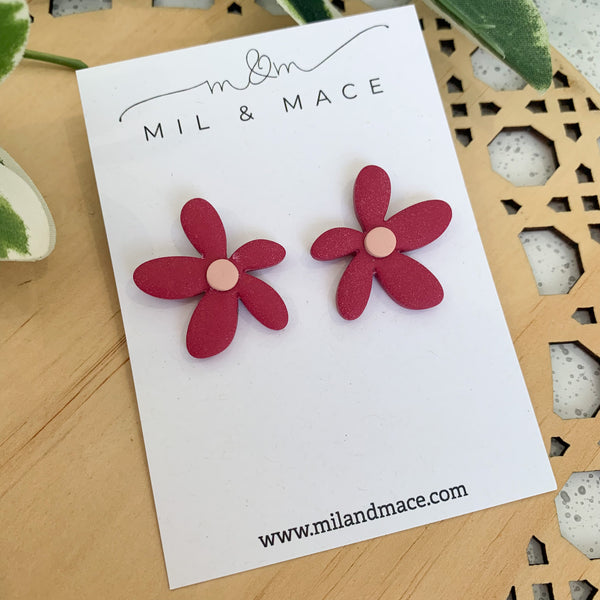 Spring Daisies Polymer Clay Stud Earrings