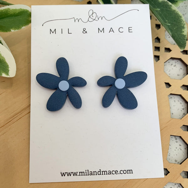Spring Daisies Polymer Clay Stud Earrings