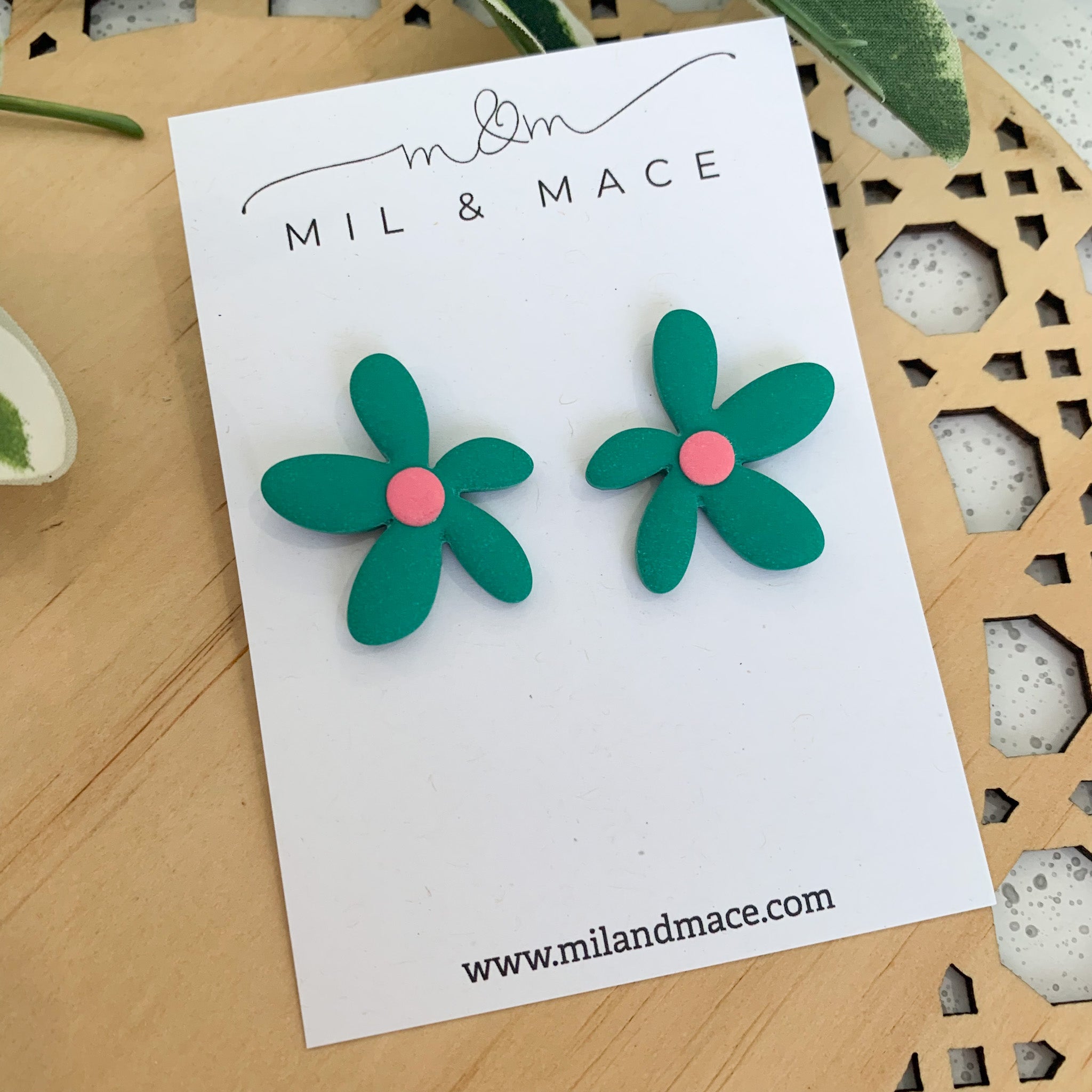 Spring Daisies Polymer Clay Stud Earrings