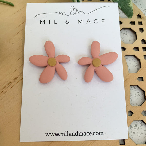 Spring Daisies Polymer Clay Stud Earrings