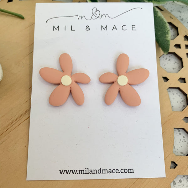 Spring Daisies Polymer Clay Stud Earrings