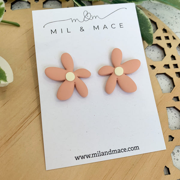Spring Daisies Polymer Clay Stud Earrings