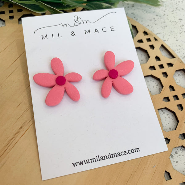 Spring Daisies Polymer Clay Stud Earrings