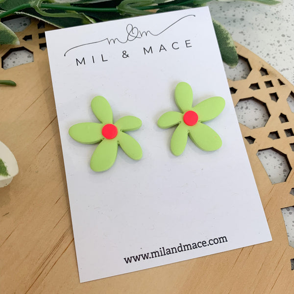 Spring Daisies Polymer Clay Stud Earrings