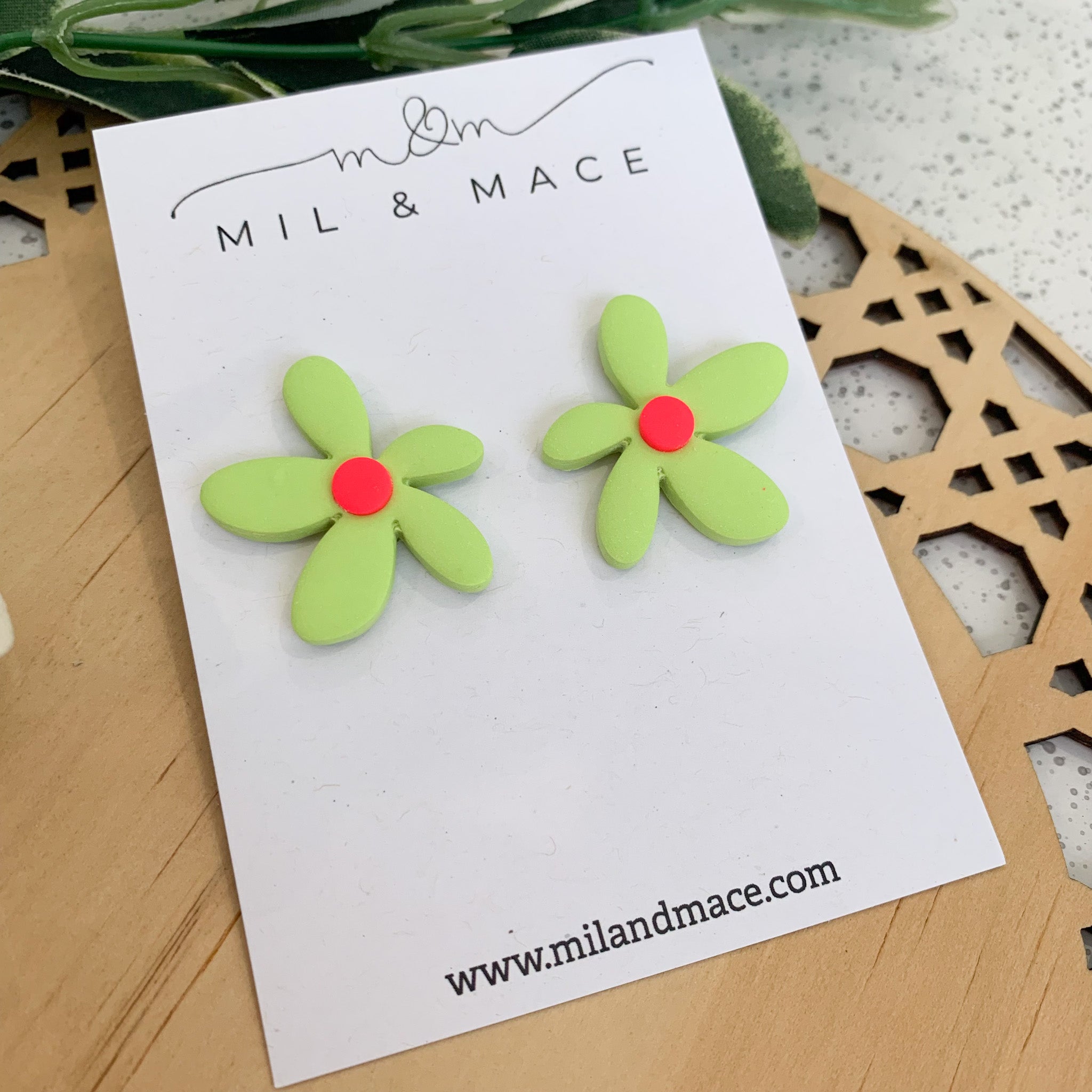 Spring Daisies Polymer Clay Stud Earrings
