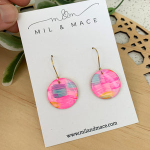 Brights Yupo Handpainted Hook Dangle Earrings