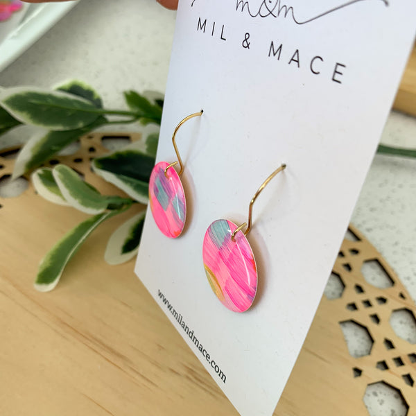 Brights Yupo Handpainted Hook Dangle Earrings