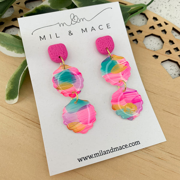 Brights Yupo Handpainted Dangle Earrings