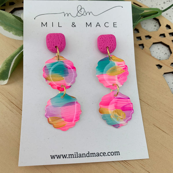 Brights Yupo Handpainted Dangle Earrings