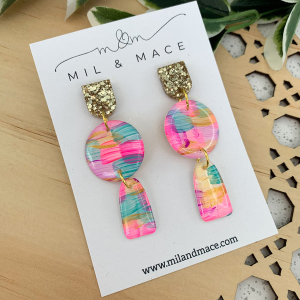 Brights Yupo Handpainted Dangle Earrings