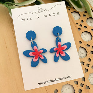 Spring Daisies Polymer Clay Dangle Earrings