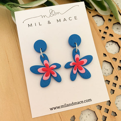 Spring Daisies Polymer Clay Dangle Earrings