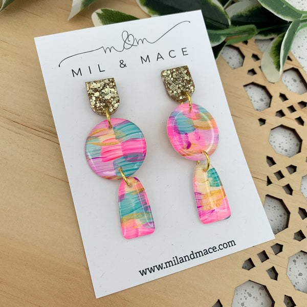 Brights Yupo Handpainted Dangle Earrings