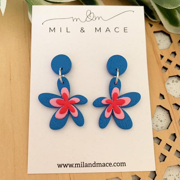 Spring Daisies Polymer Clay Dangle Earrings