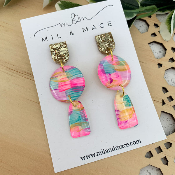 Brights Yupo Handpainted Dangle Earrings