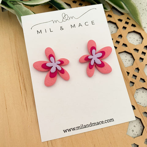 Spring Daisies Polymer Clay Stud Earrings