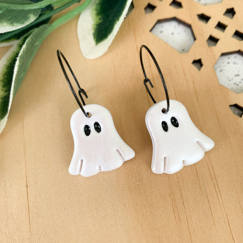 Halloween Ghost Polymer Clay Dangle Earrings