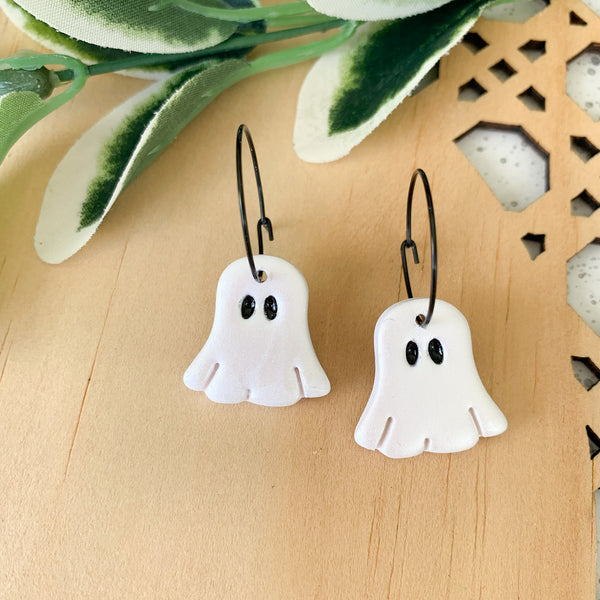 Halloween Ghost Polymer Clay Dangle Earrings