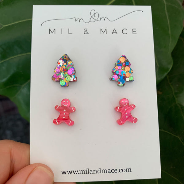 Christmas Mixed Acrylic Stud Pack