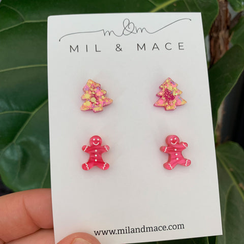 Christmas Mixed Acrylic Stud Pack