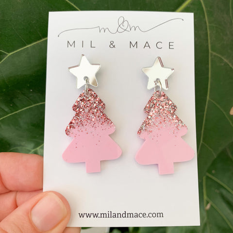 Christmas Tree Resin Dangle Earrings